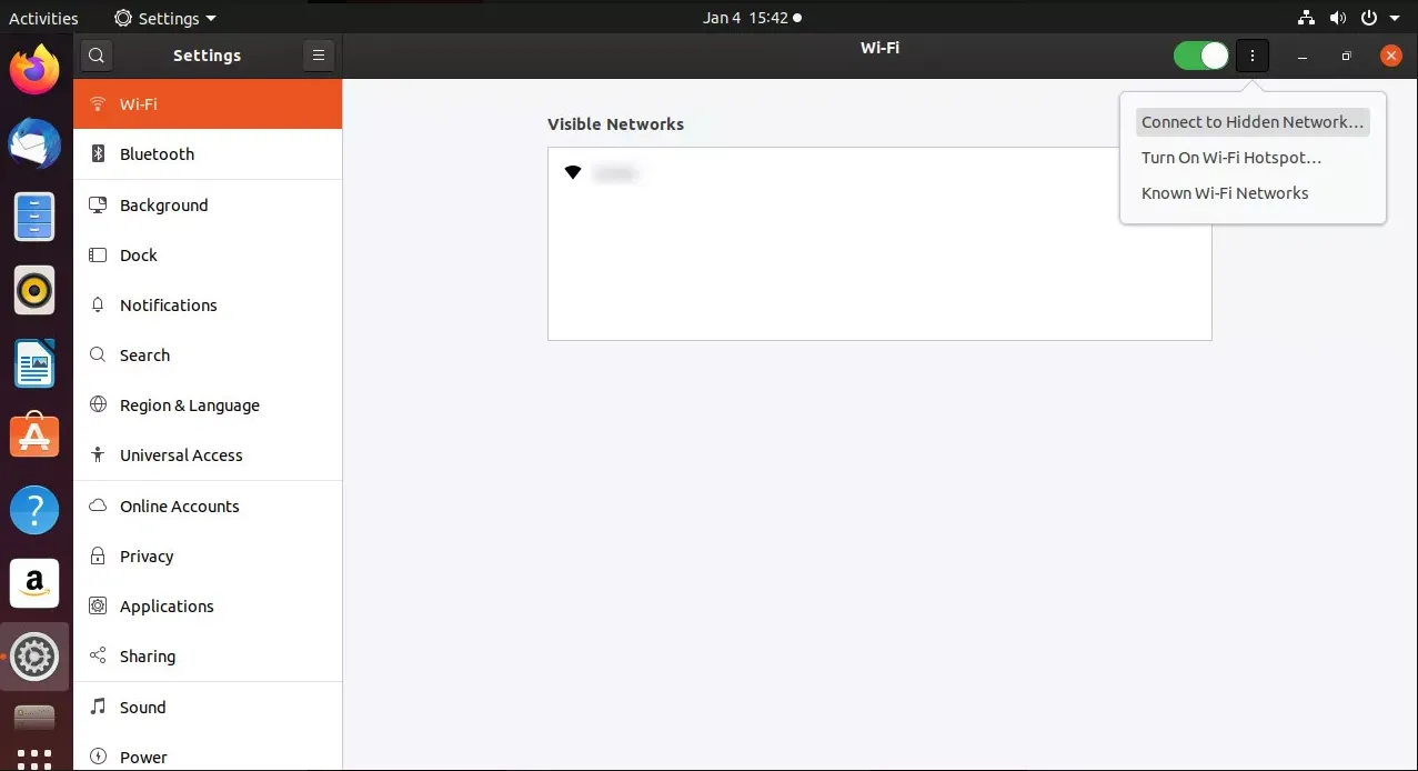 Nhấn vào biểu tượng mạng trên bảng điều khiển để kết nối Internet