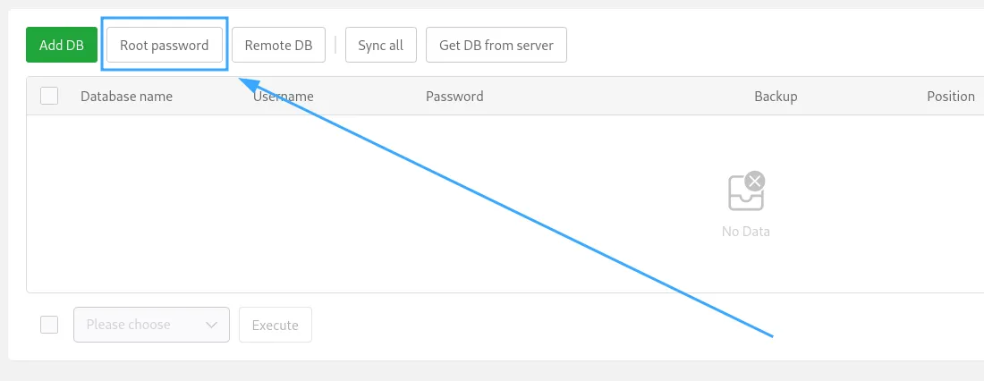Chọn Root Password
