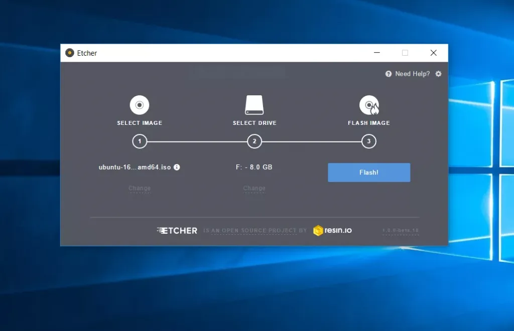 Cách tạo ổ USB Ubuntu từ Balena Etcher