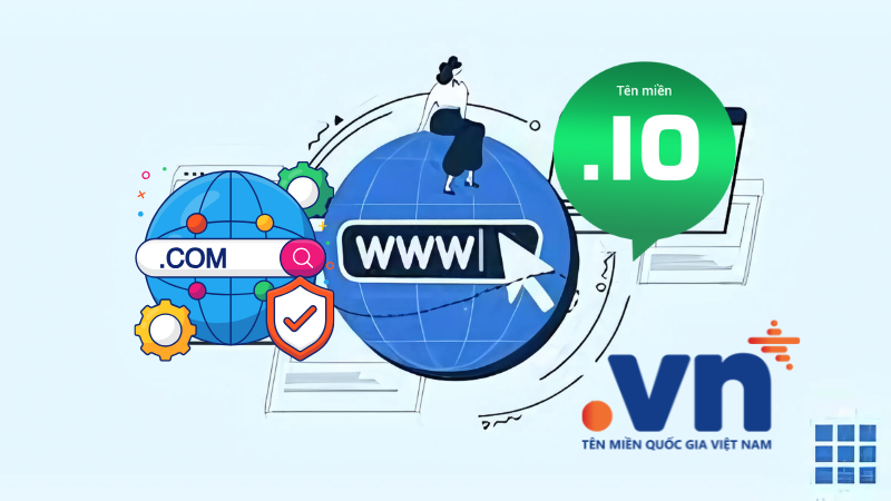 Có nhiều điểm khác giữa tên miền .io, .com và .vn 