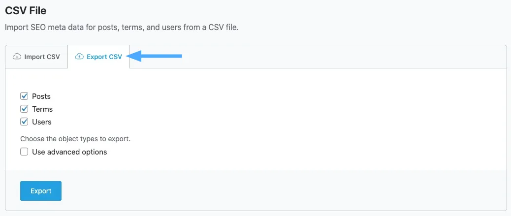 Bước 2: Xuất file CSV