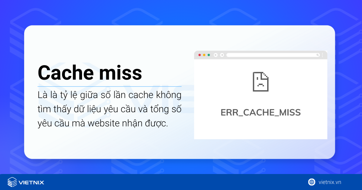 Cache miss là tỷ lệ giữa số lần cache không tìm thấy dữ liệu yêu cầu