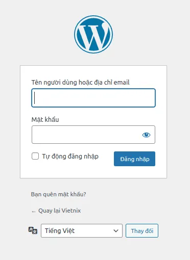 Đăng nhập vào website WordPress