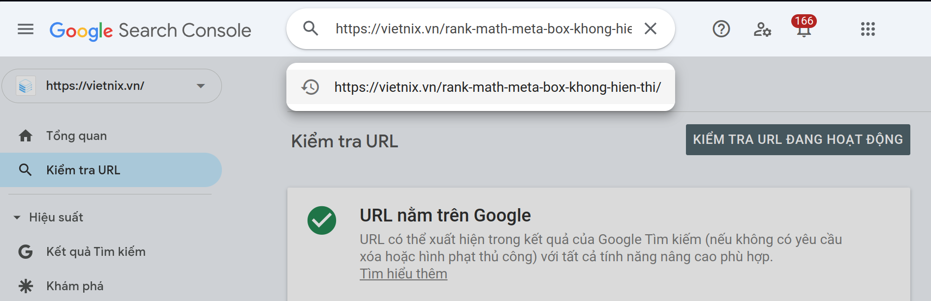 Google chưa index phiên bản mới nhất của trang