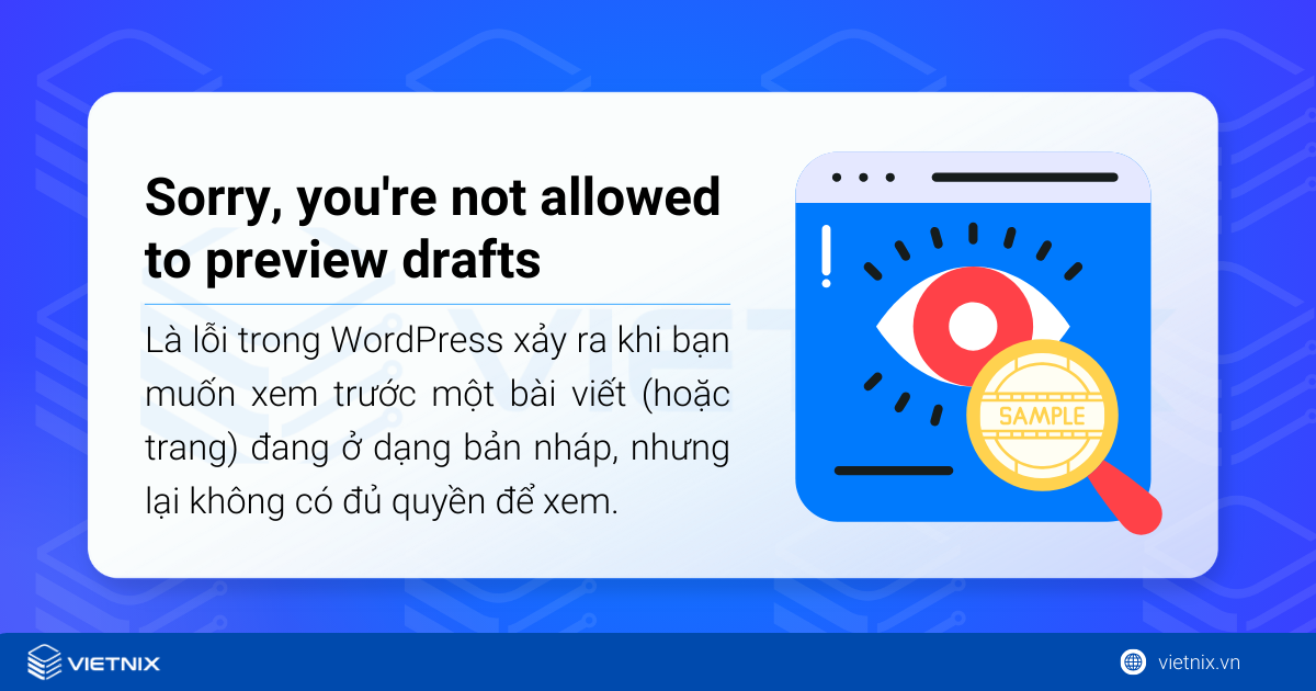 Lỗi “Sorry, you're not allowed to preview drafts”