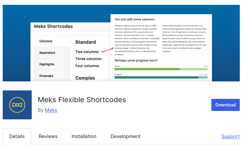 Meks Flexible Shortcodes – Các shortcode đơn giản, dễ dùng