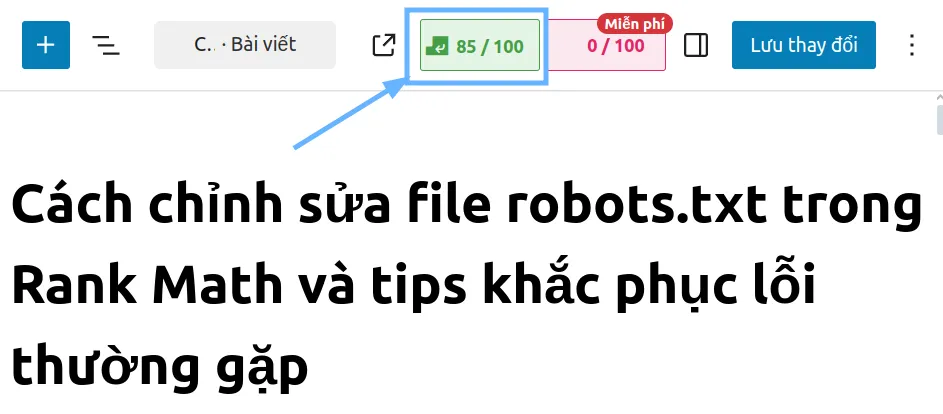 Cách khắc phục lỗi Excluded by NoIndex Tag trong Google Search Console 36 Mở cài đặt SEO trong Rank Math khi bạn dùng Gutenberg Editor