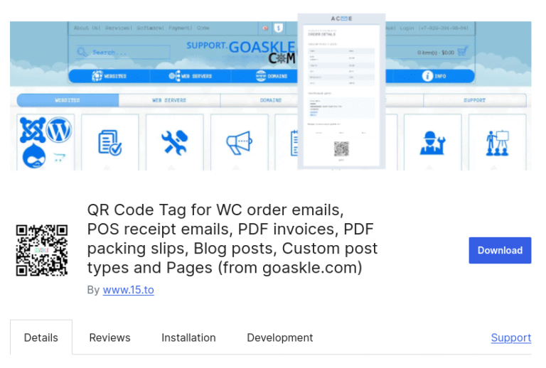 QR Code Tag for WC Order Emails