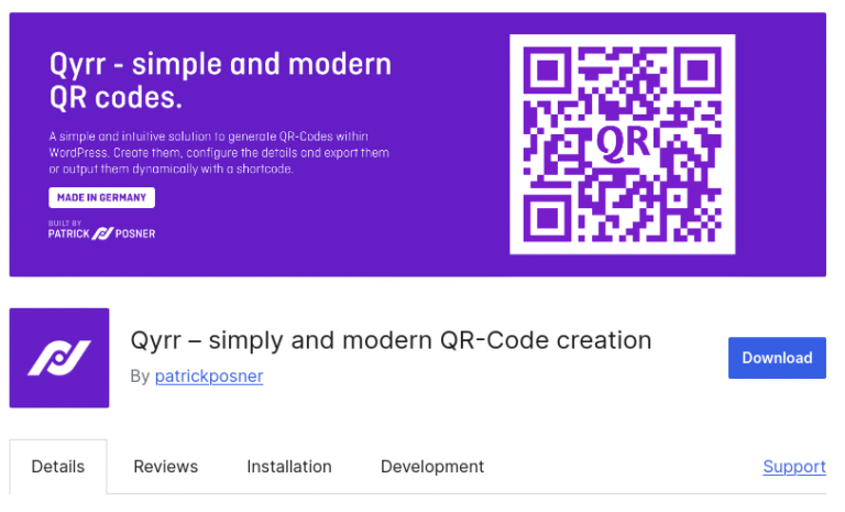 Qyrr là một plugin WordPress chuyên tạo mã QR với khả năng tùy chỉnh linh hoạt