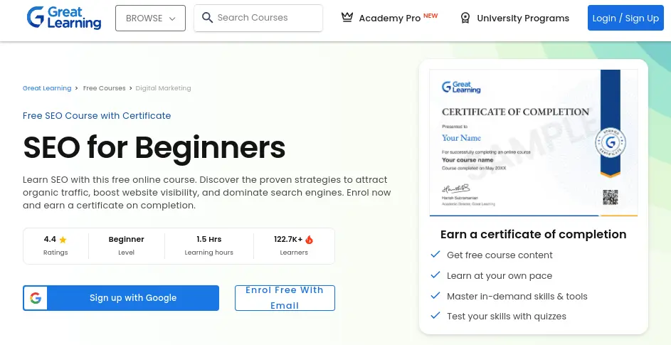 SEO Course – Great Learning