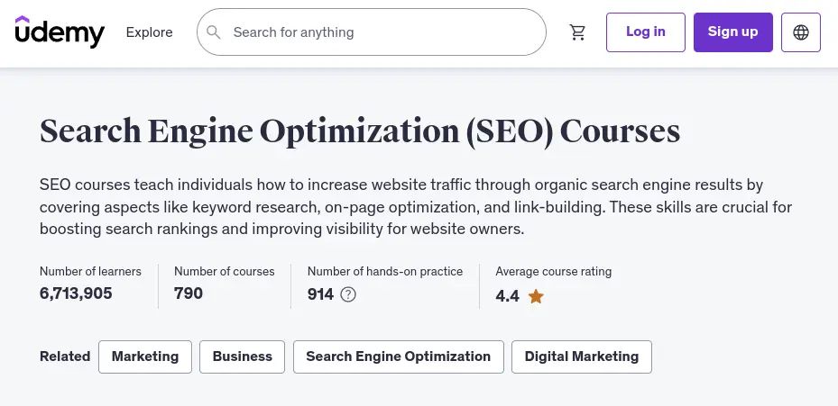 SEO Course – Udemy
