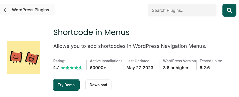 Shortcode in Menus – Thêm shortcode vào menu điều hướng