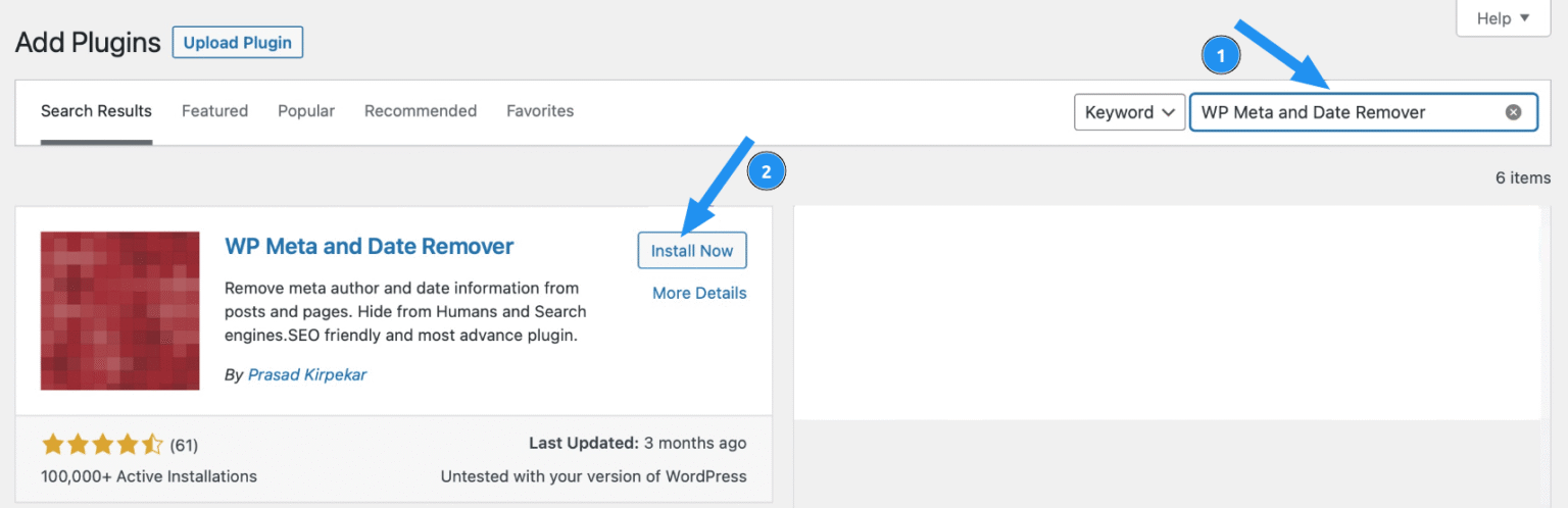 Tải plugin WP Meta and Date Remover