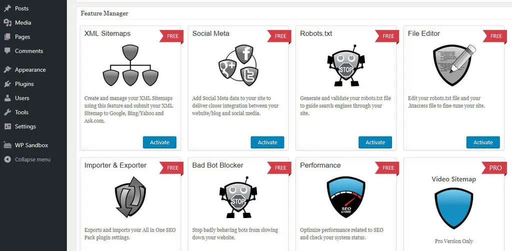 Tạo sitemap bằng plugin All in SEO
