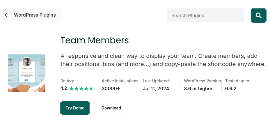 Team Members – Hiển thị thành viên nhóm chuyên nghiệp