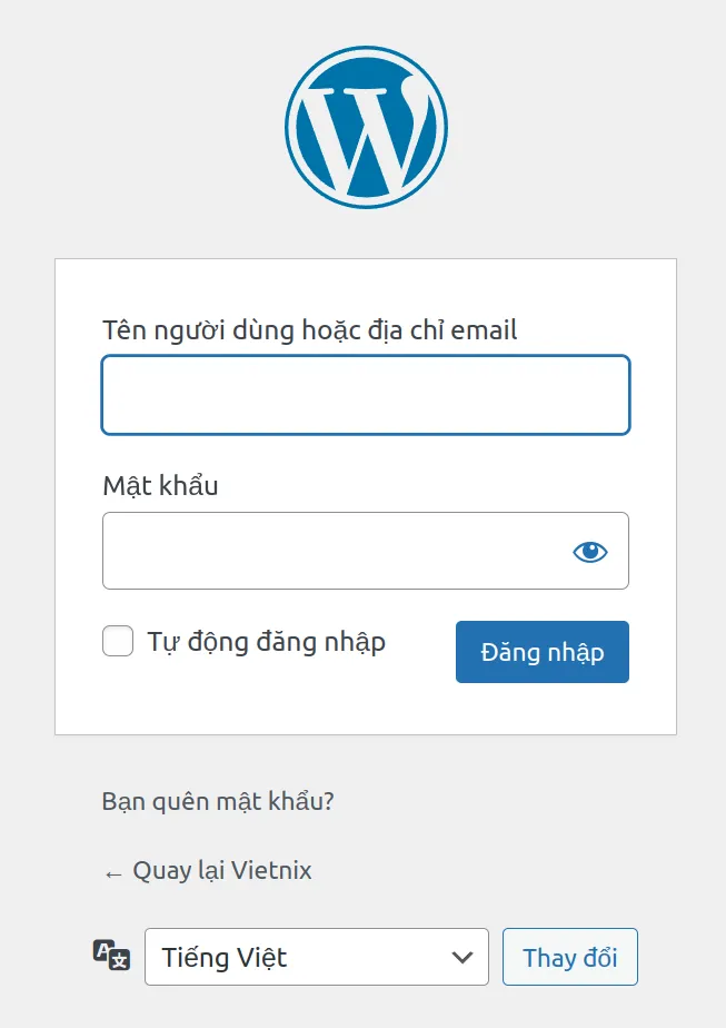 Truy cập vào trang quản trị website của bạn.