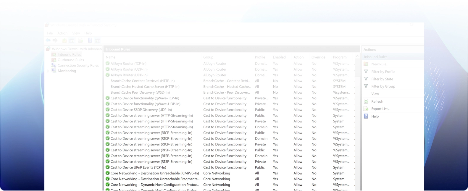 windows firewall trong vps windows