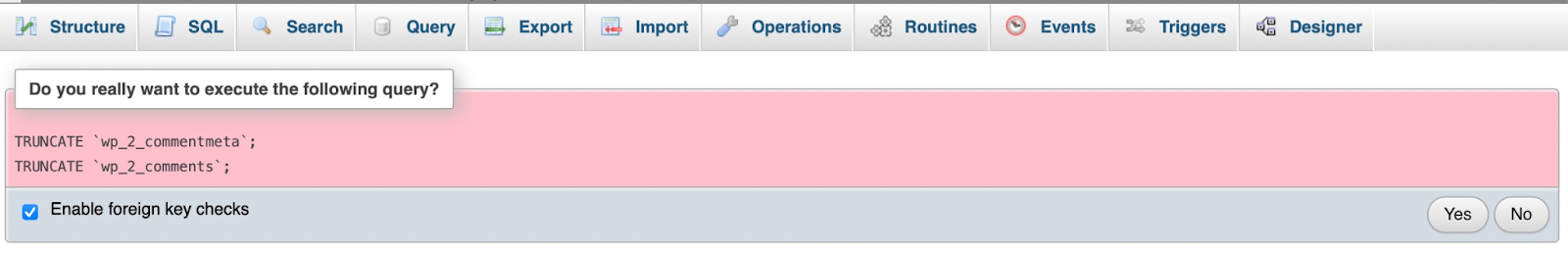 Xóa bằng phpMyAdmin (trong cPanel)