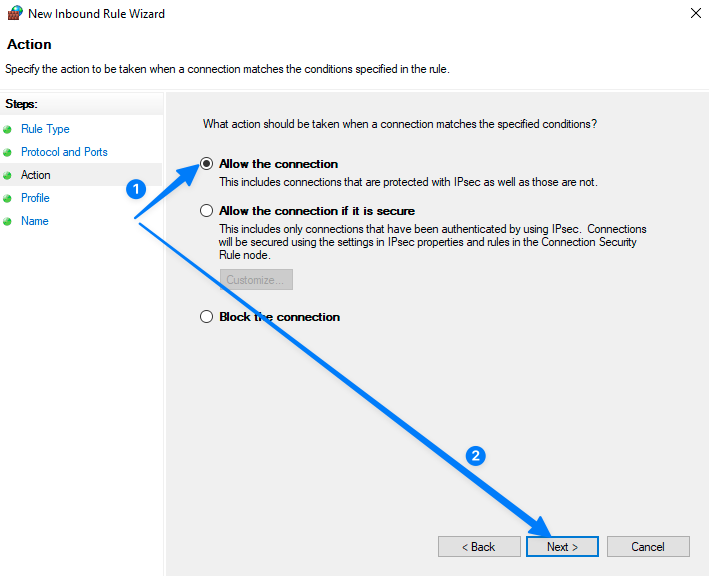 Cách mở port trên firewall Windows server chi tiết nhất 30 Cho phép kết nối