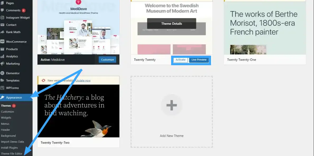 Chọn theme WordPress