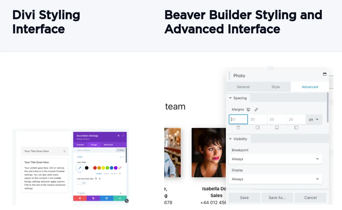 So sánh các tính năng chính của hai builder