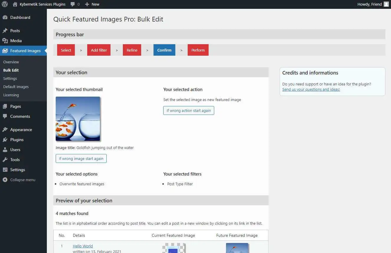 Quick Featured Images plugin