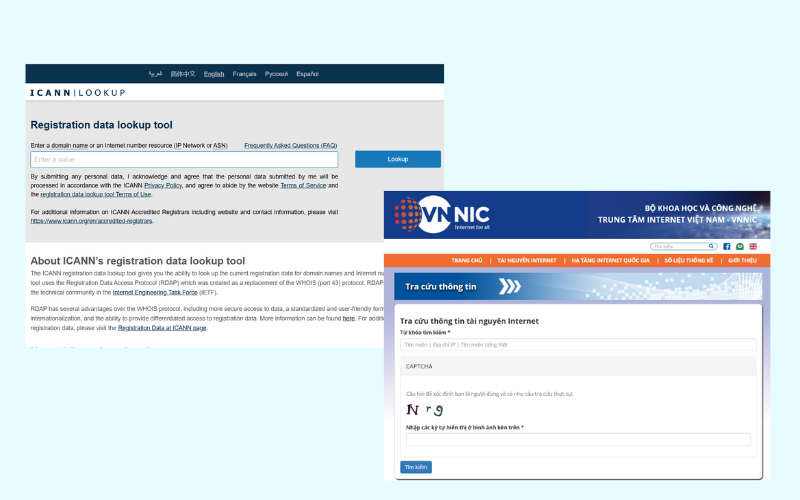 Truy cập vào một trong các trang web WHOIS uy tín Truy cập vào một trong các trang web WHOIS uy tín