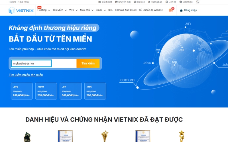 Tìm ô tìm kiếm tên miền trên trang chủ, nhập tên miền cần kiểm tra Tìm ô tìm kiếm tên miền trên trang chủ, nhập tên miền cần kiểm tra