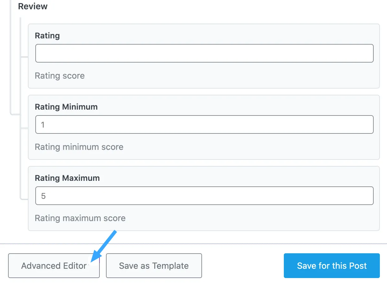 Chọn Advanced Editor