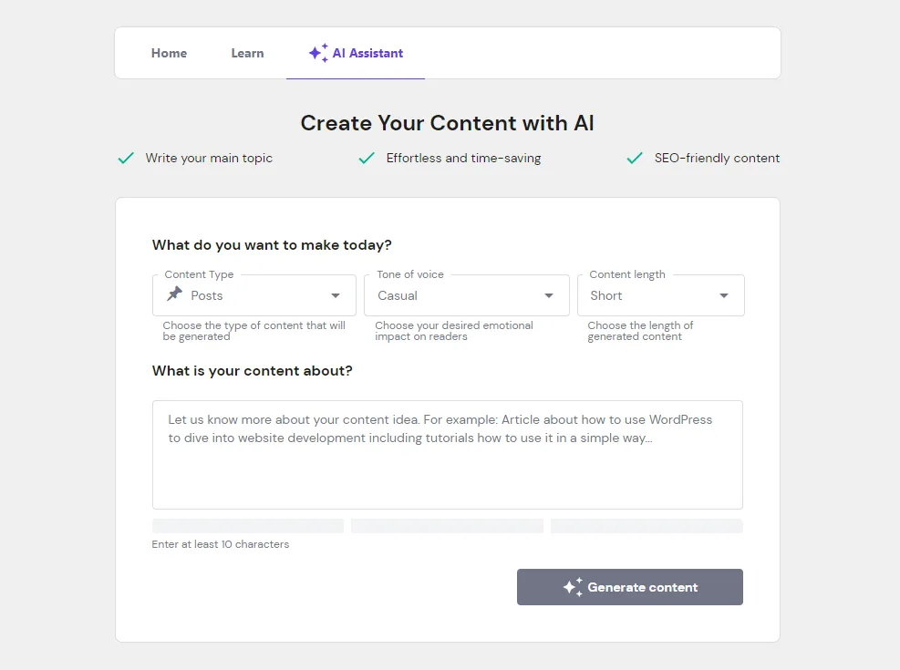 Hostinger AI Assistant