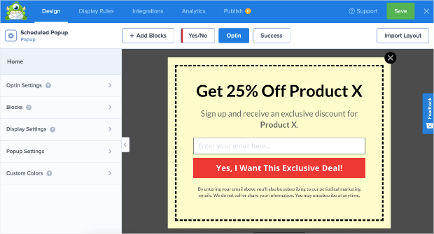 Template pop up coupon