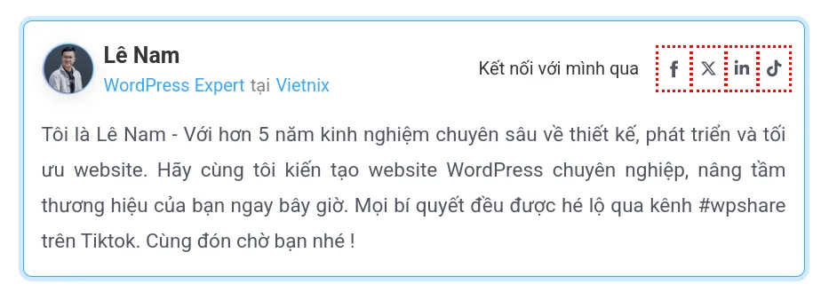 Thông tin tác giả ở cuối bài viết