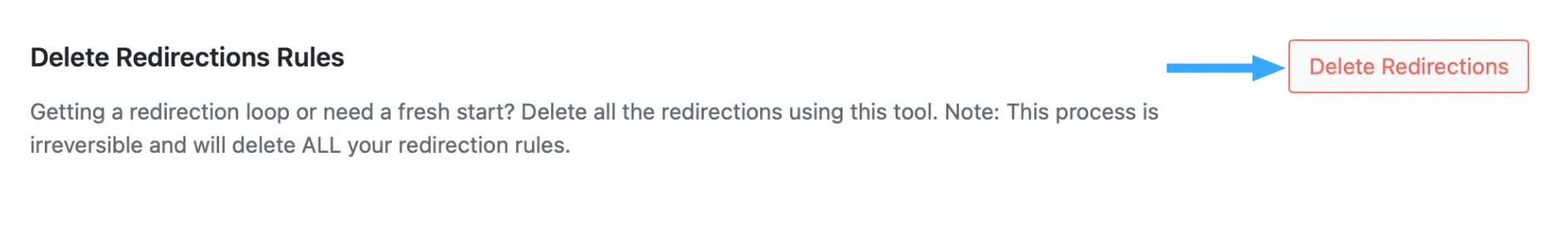 Xóa quy tắc Redirection