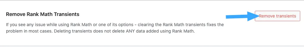 Remove Rank Math Transients