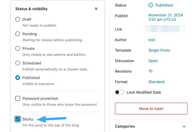Sử dụng tính năng Sticky Posts trong WordPress