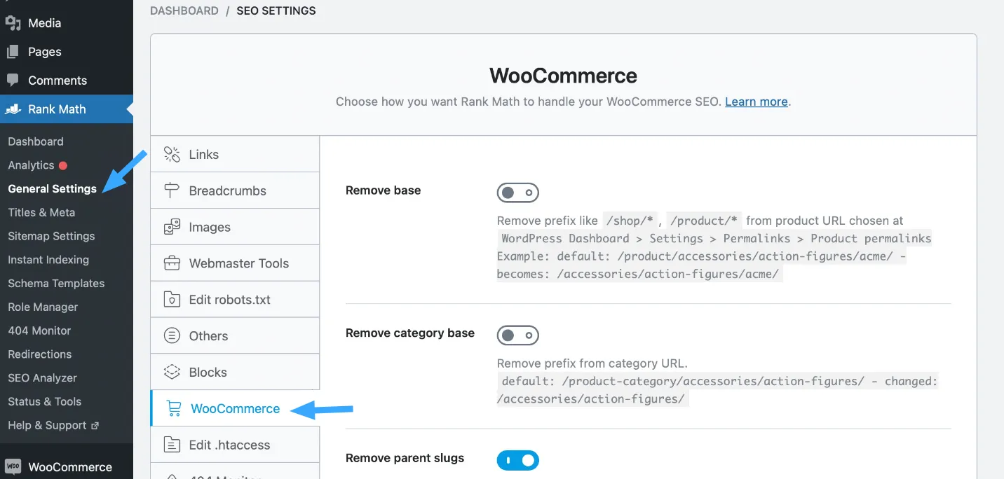 Truy cập General Setting để sử dụng brand name trong WooCommerce