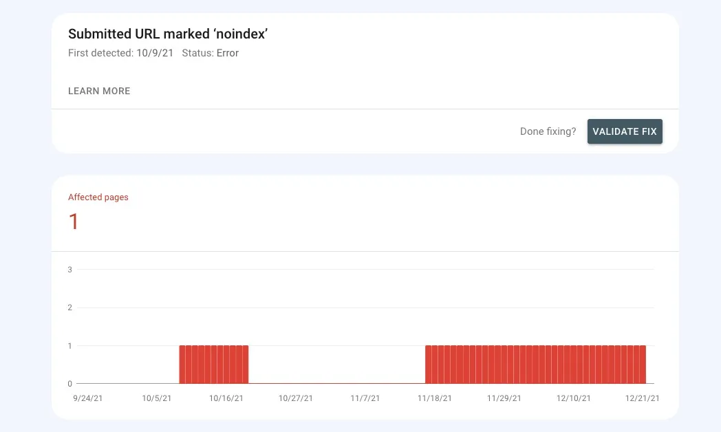 Lỗi submitted URL marked NoIndex