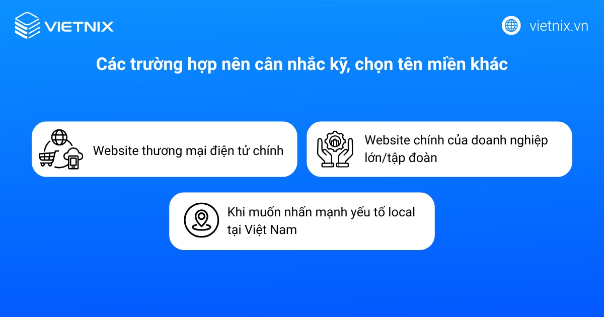 Trong một vài trường hợp, việc sử dụng tên miền .info có thể không phải là chiến lược tốt nhất