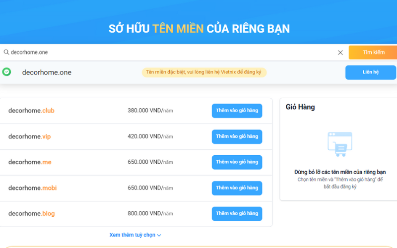 Nhập tên miền bạn cần tìm kiếm