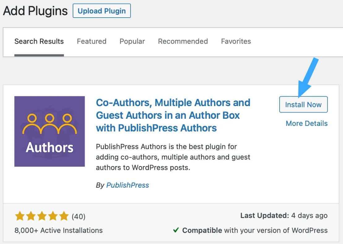Thêm plugin PublishPress Authors