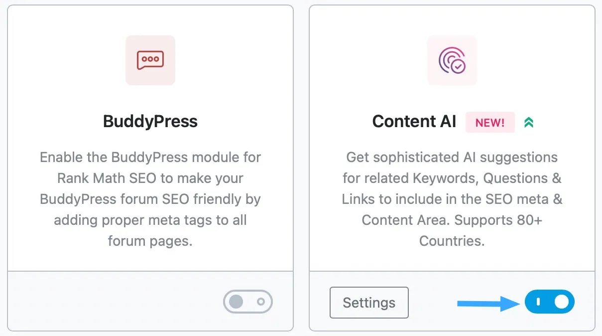 Bật module Content AI