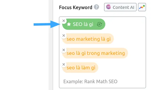 Sắp xếp focus keyword bằng thao tác kéo thả