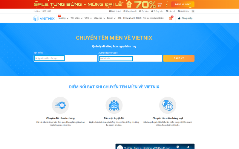 Thực hiện transfer tại nhà cung cấp mới 