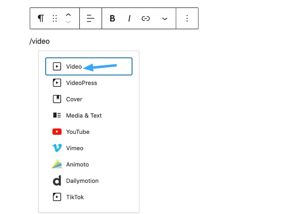 Thêm một Video Block