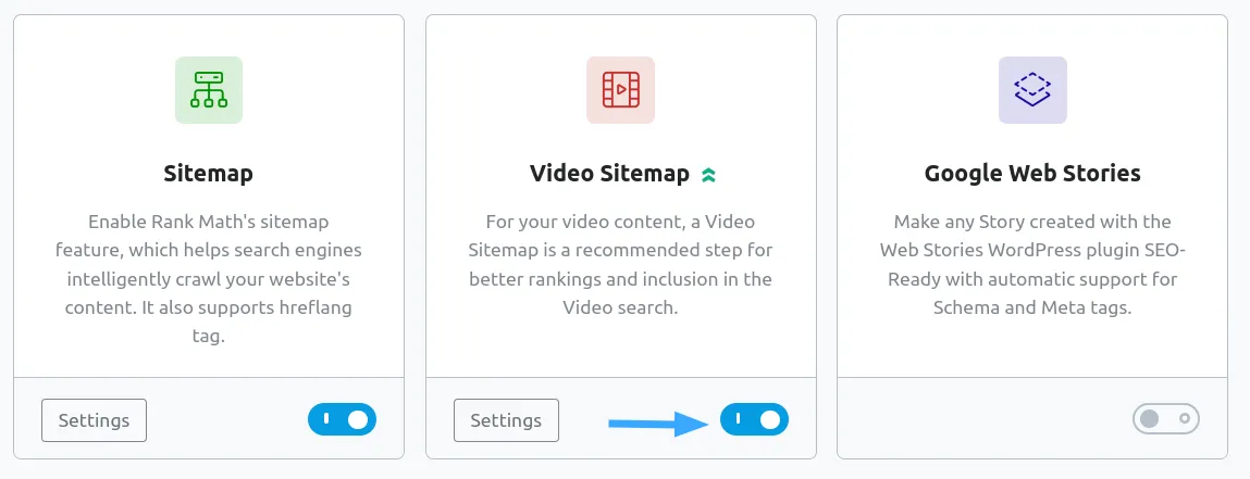 Kích hoạt Video Sitemap
