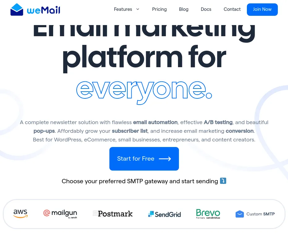 weMail là giải pháp email marketing đơn giản cho WordPress