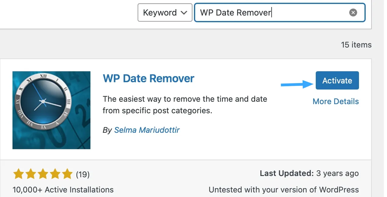 Cách xóa ngày đăng bài viết trong WordPress đơn giản nhất 31 Nhấn chọn Activate