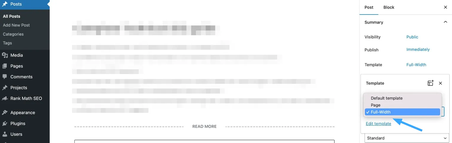 Xóa sidebar khỏi một bài đăng duy nhất trong WordPress