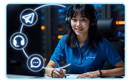 nhân sự luôn túc trực, hỗ trợ 24/7