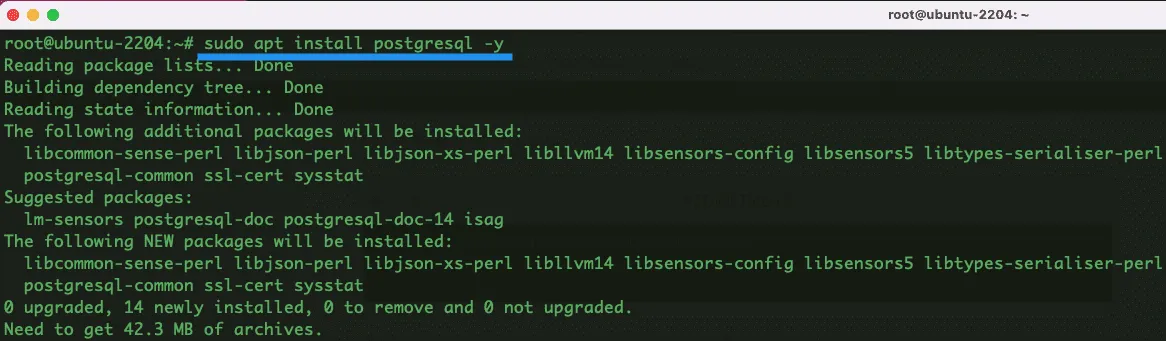 Bước 3: Cài đặt PostgreSQL